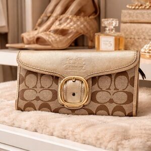 Coach Bleecker Brown & Metallic Wallet